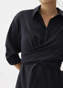 Collared Column Midi Dress