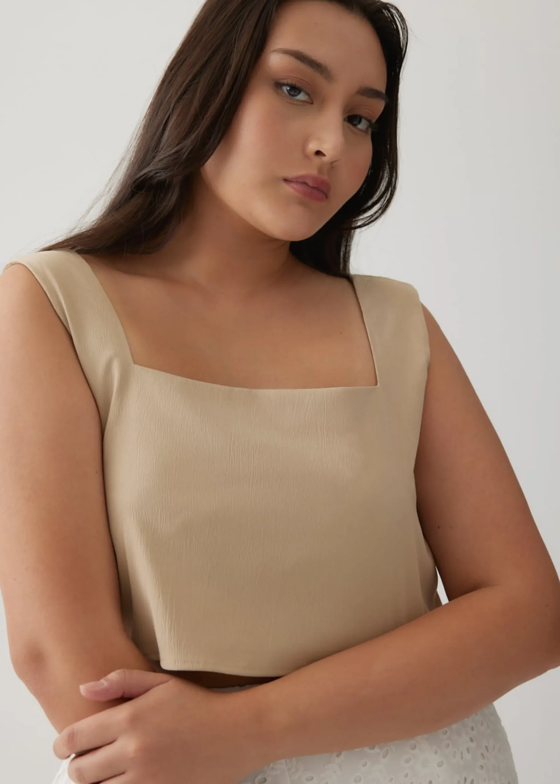 Constance Boxy Square Neck Crop Tank