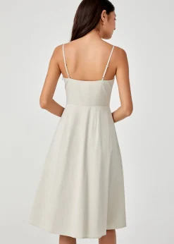 Coraline Button Down Patch Pocket Midi Dress