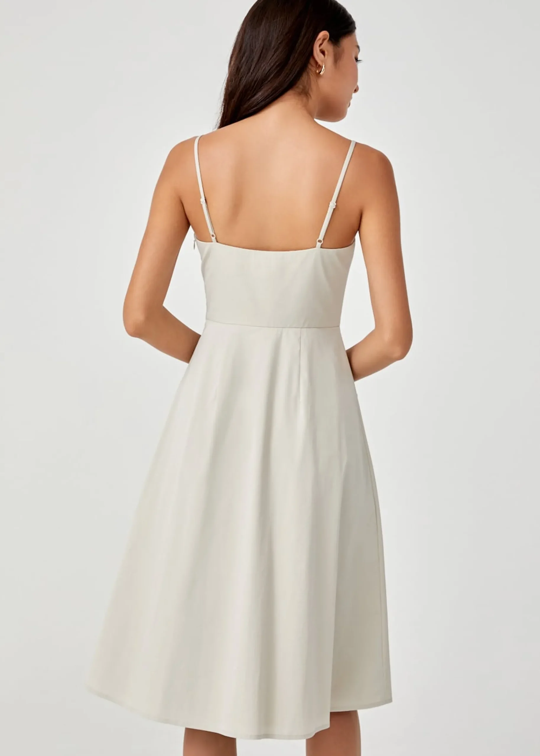 Coraline Button Down Patch Pocket Midi Dress