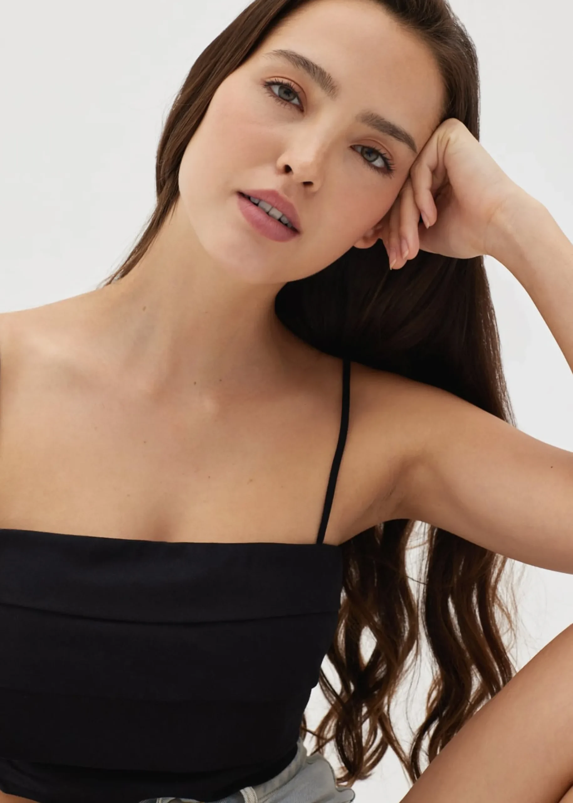 Coreela Padded Pleated Crop Top
