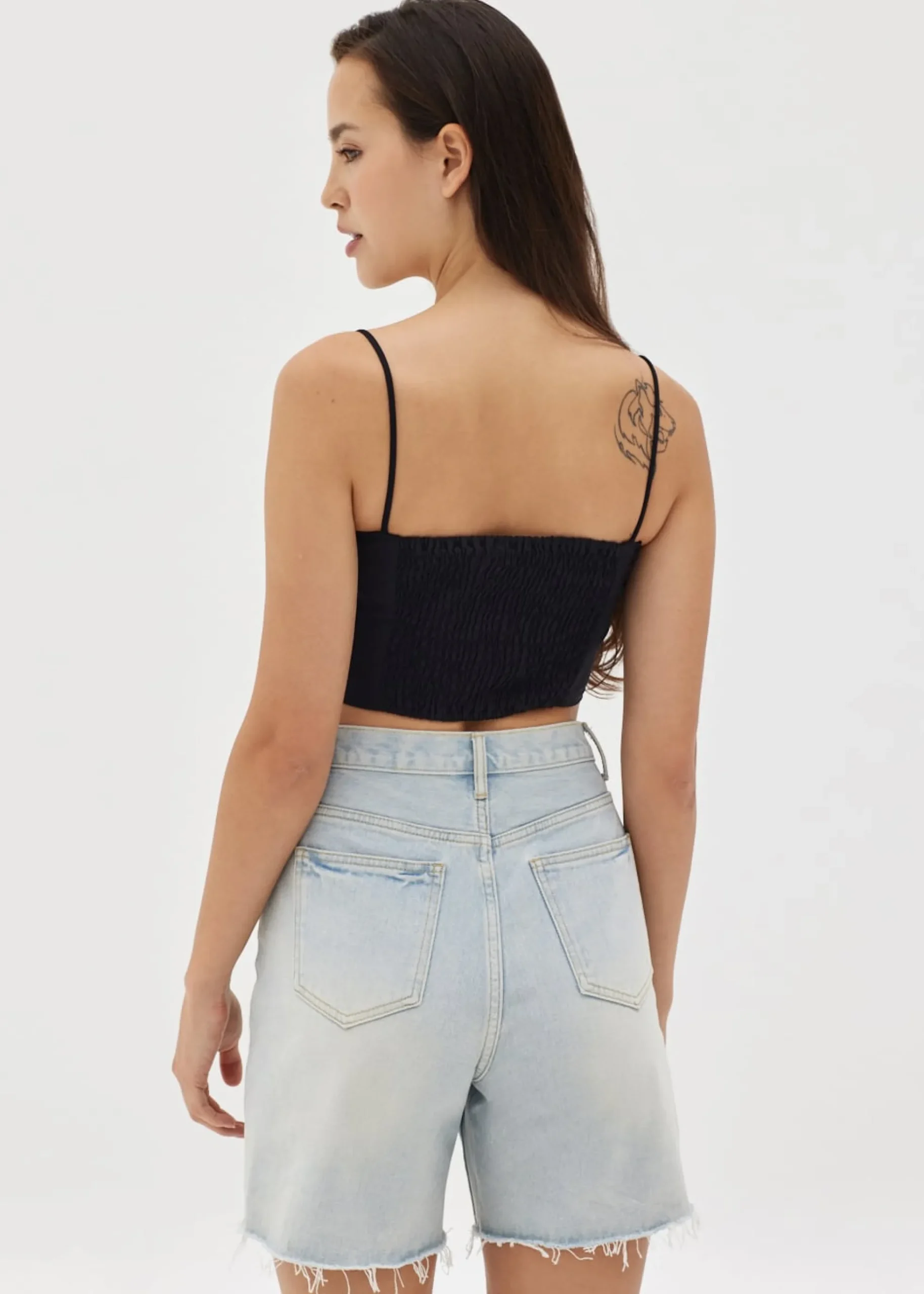 Coreela Padded Pleated Crop Top