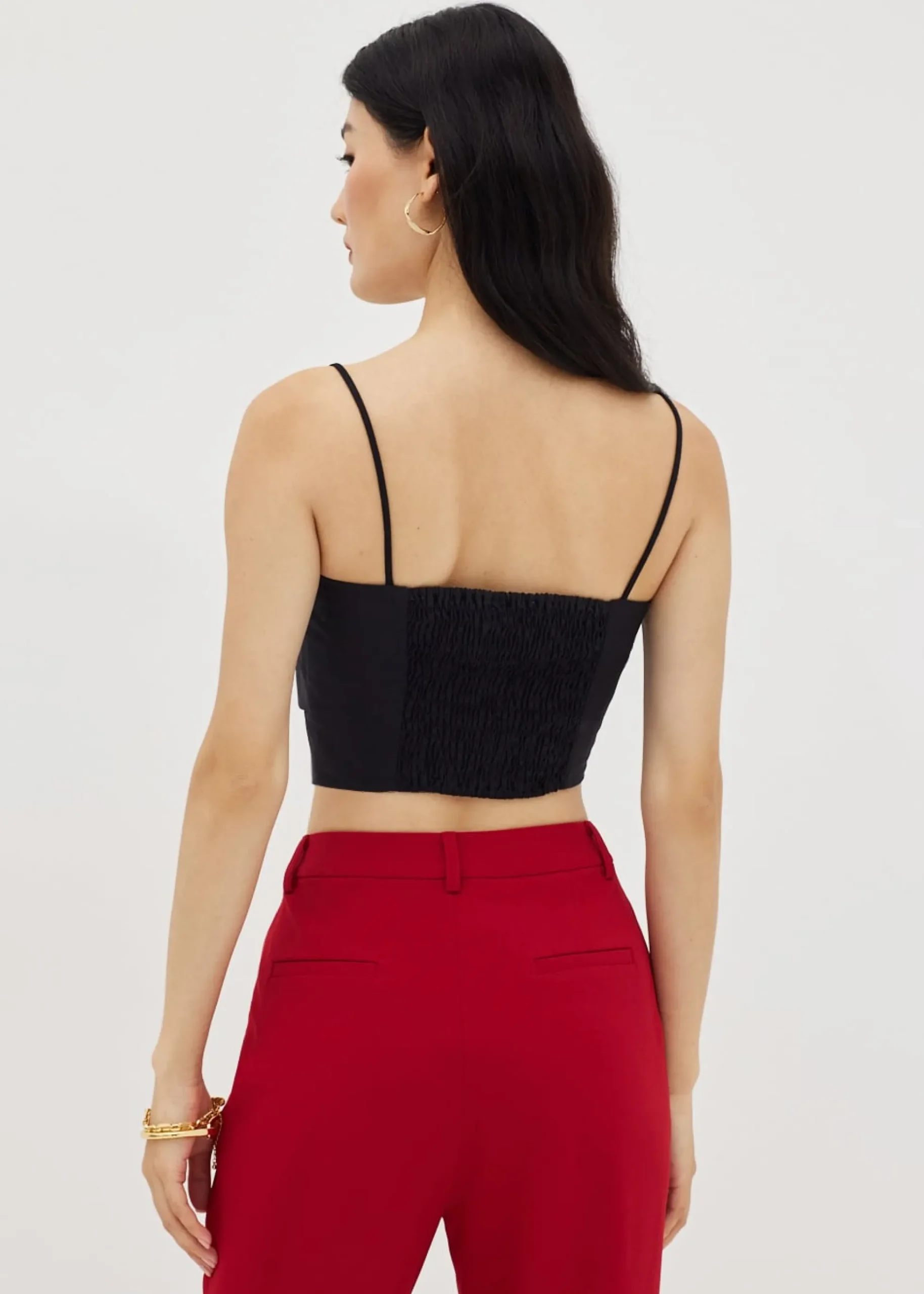 Coreela Padded Pleated Crop Top