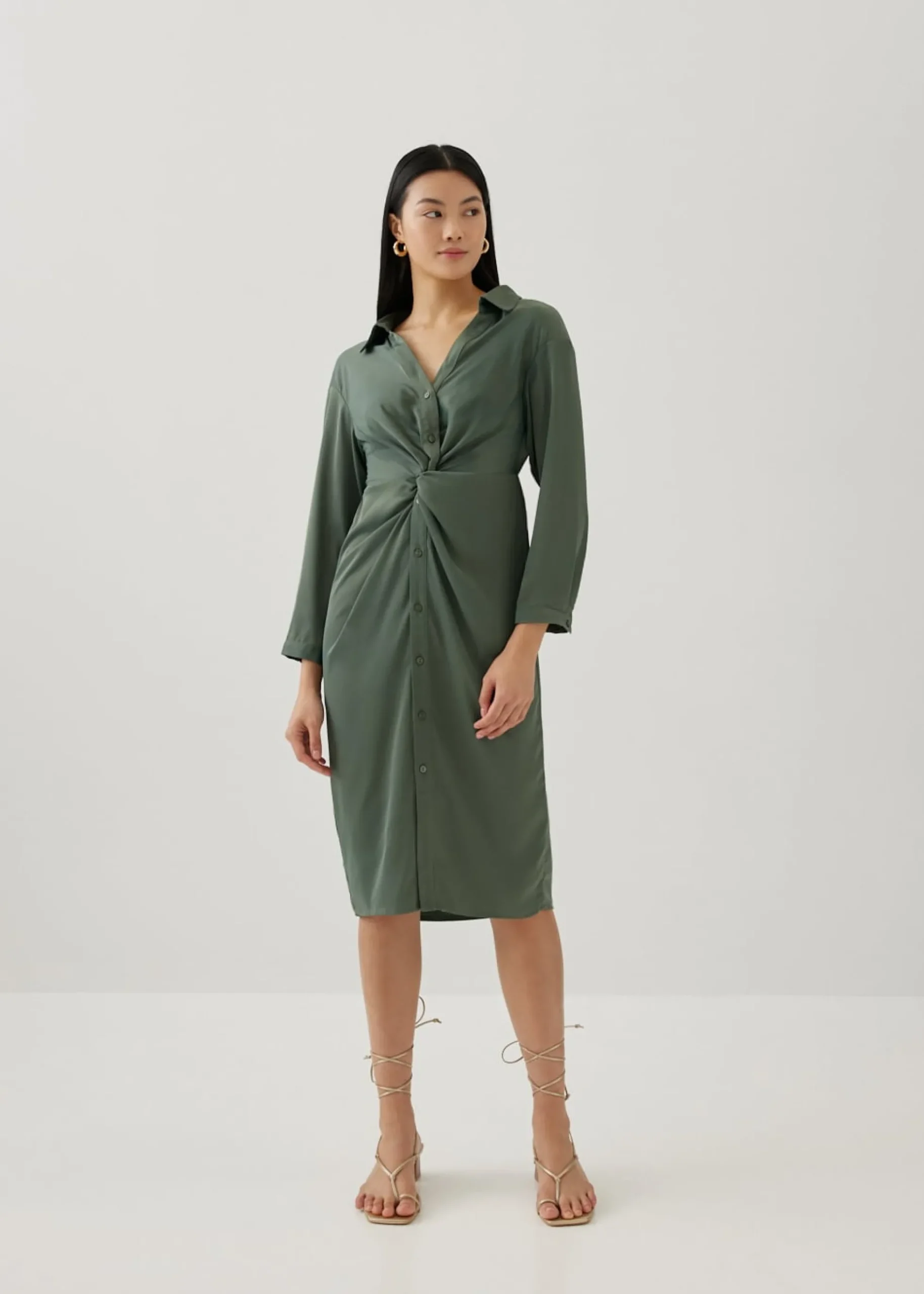 Correa Relaxed Front Twist Shirt Dress