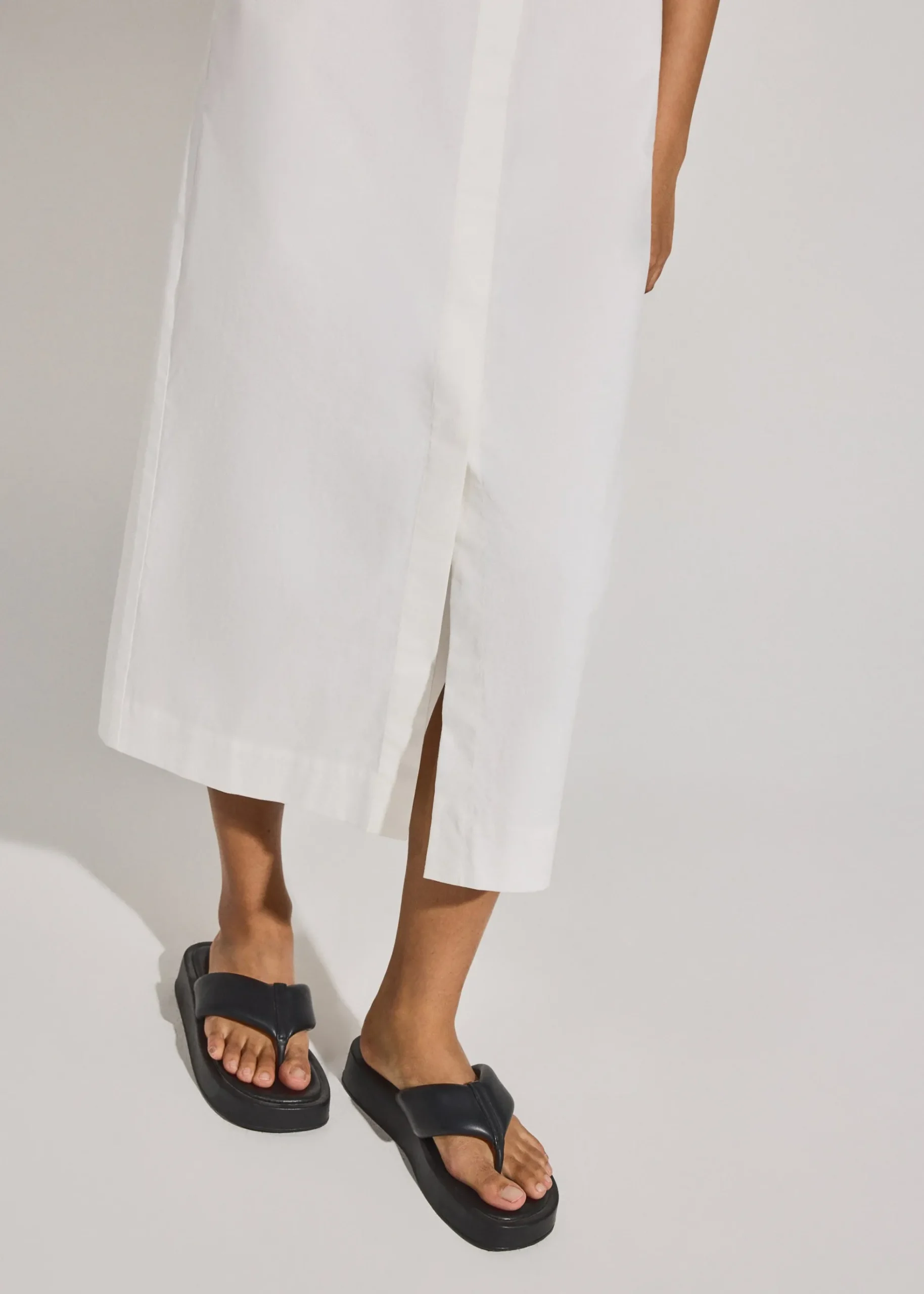 Cotton Button Down Utility Midaxi Dress