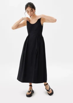 Cotton Fit & Flare Midaxi Dress