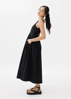 Cotton Fit & Flare Midaxi Dress