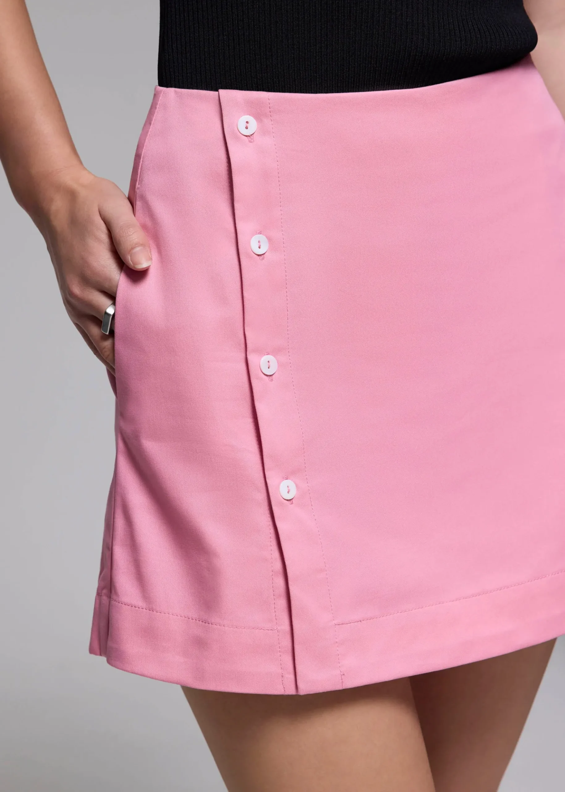 Cotton High Waist A-line Mini Skort