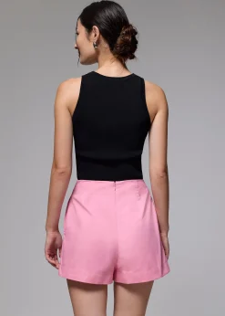 Cotton High Waist A-line Mini Skort