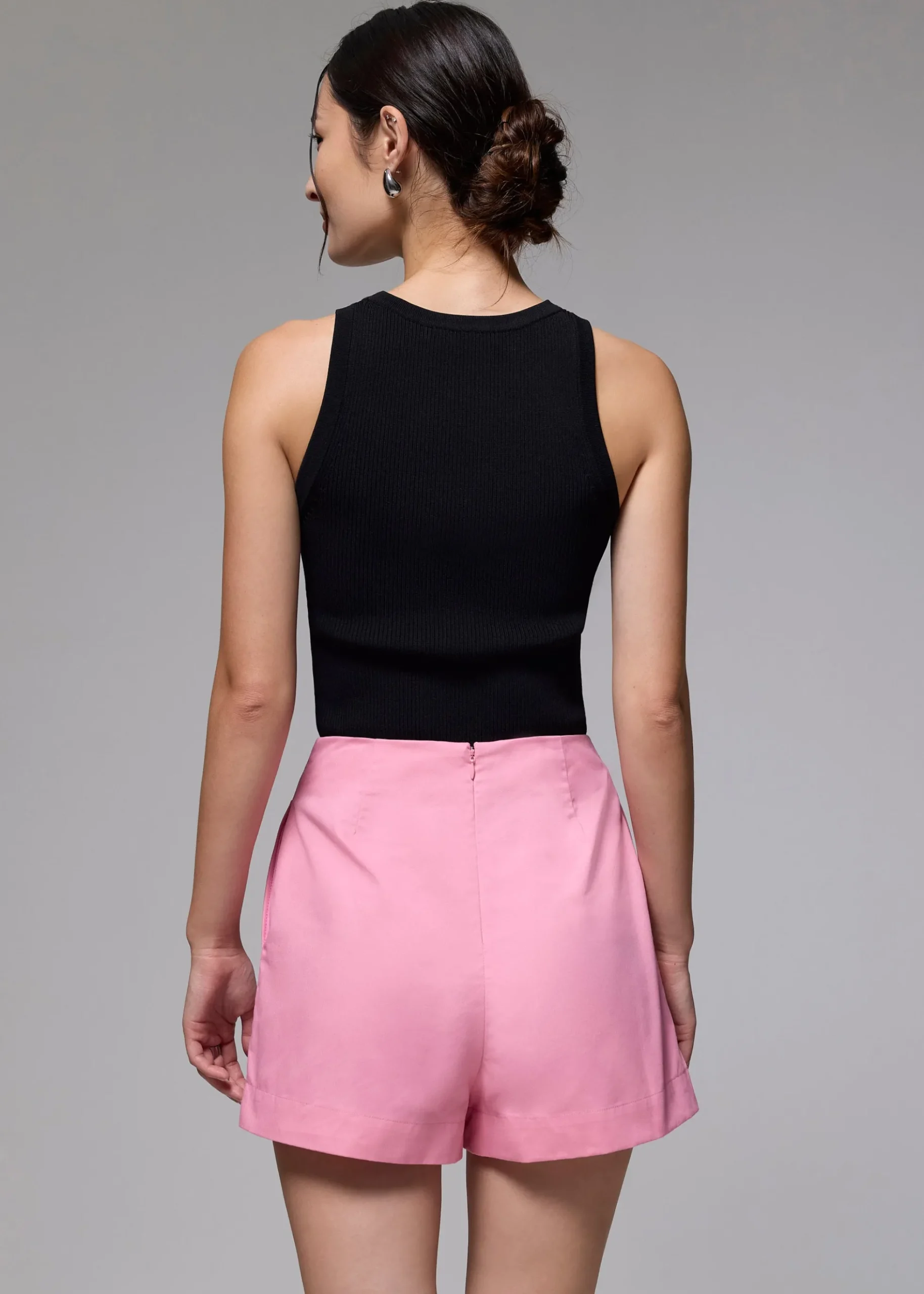Cotton High Waist A-line Mini Skort