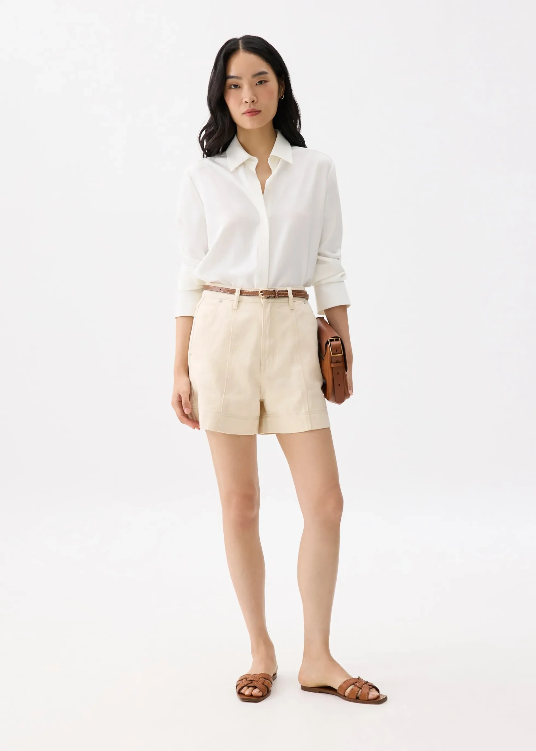Cotton High Waist A-line Shorts