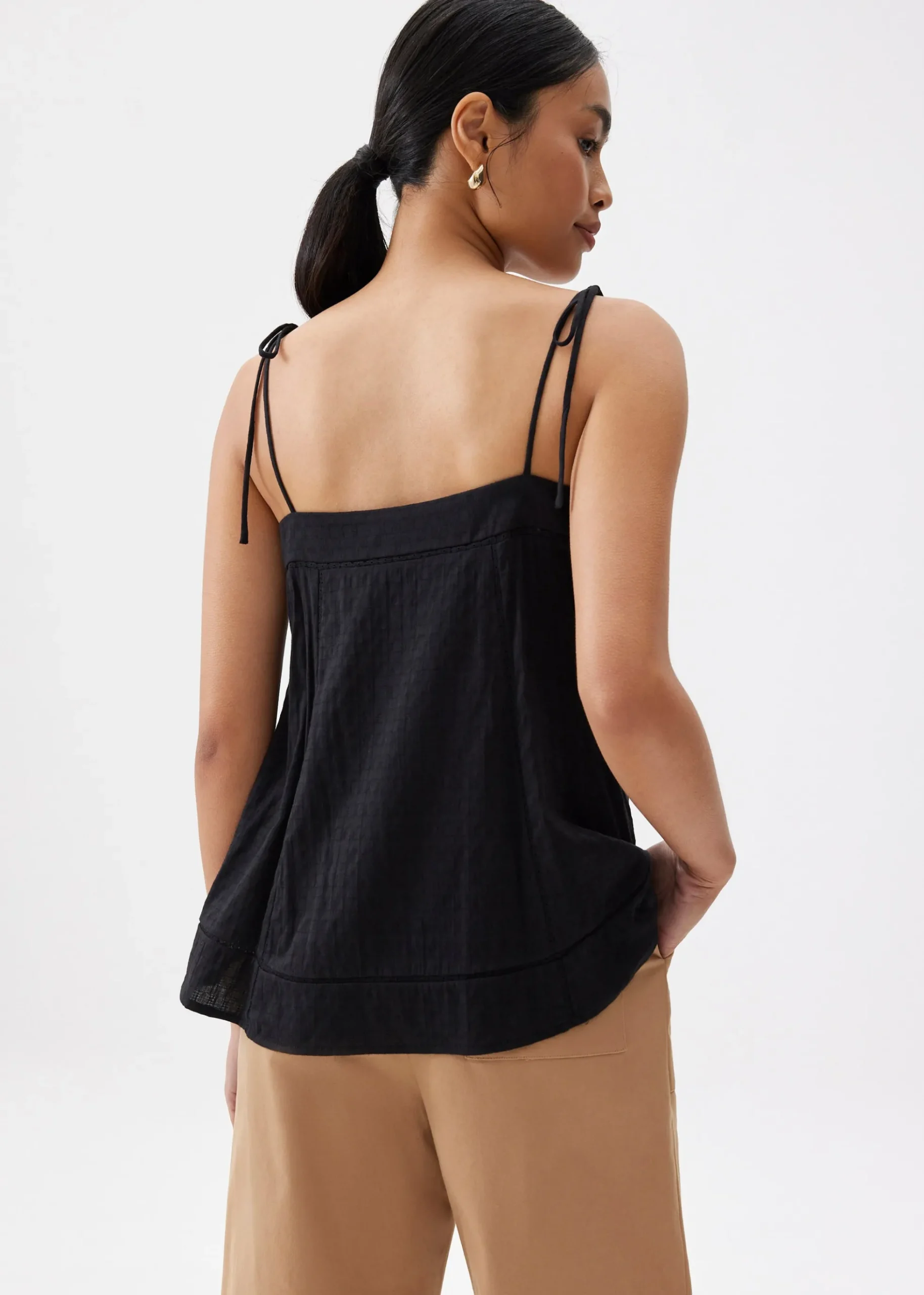 Cotton Lace Trim Camisole Top