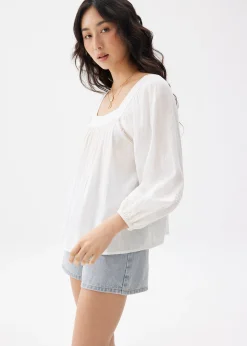 Cotton Ladder Trim Blouse