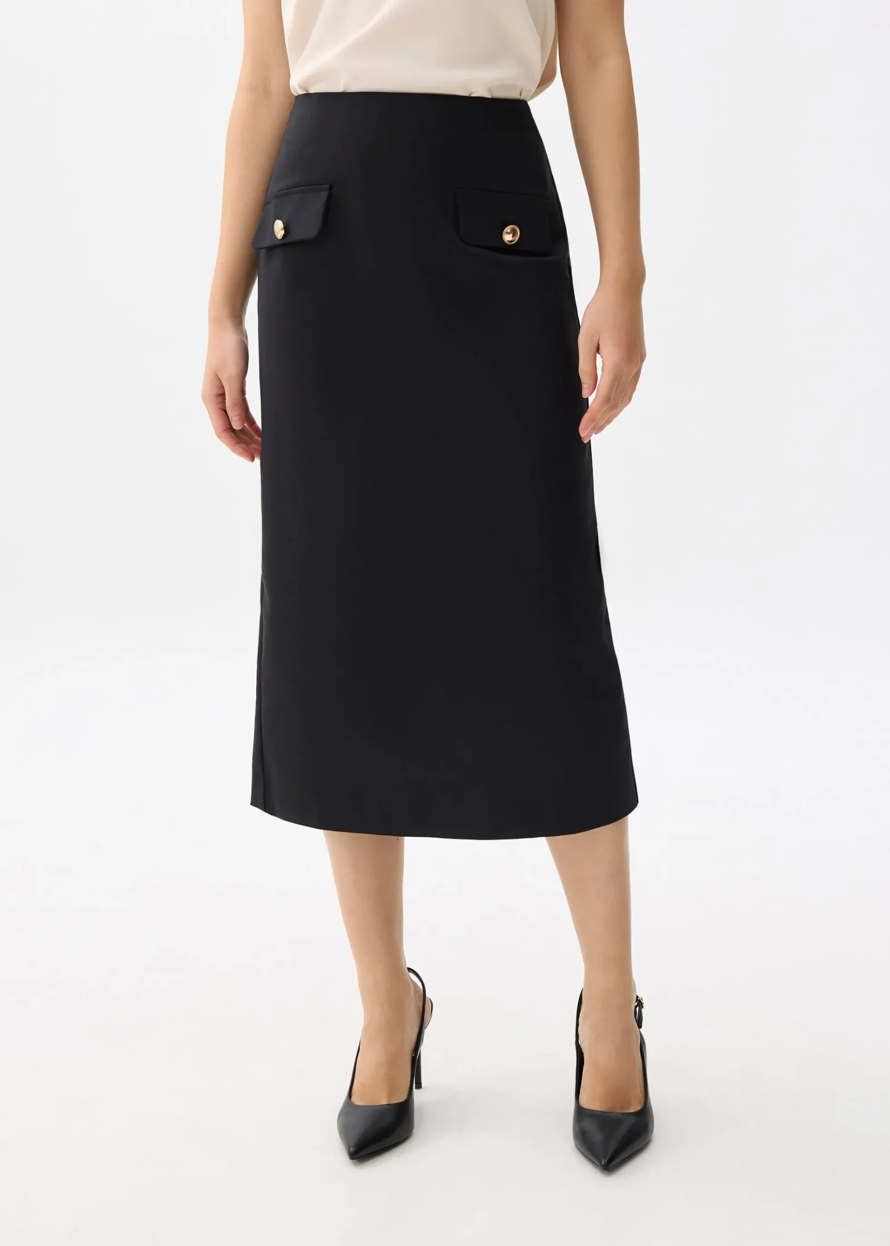 Cotton Pencil Midaxi Skirt