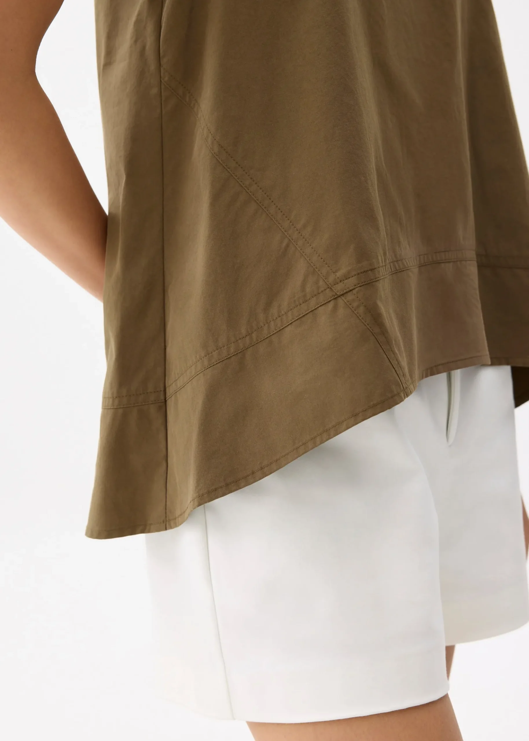 Cotton Round Neck Trapeze Tank Top