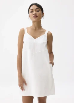 Cotton V-neck Shift Mini Dress