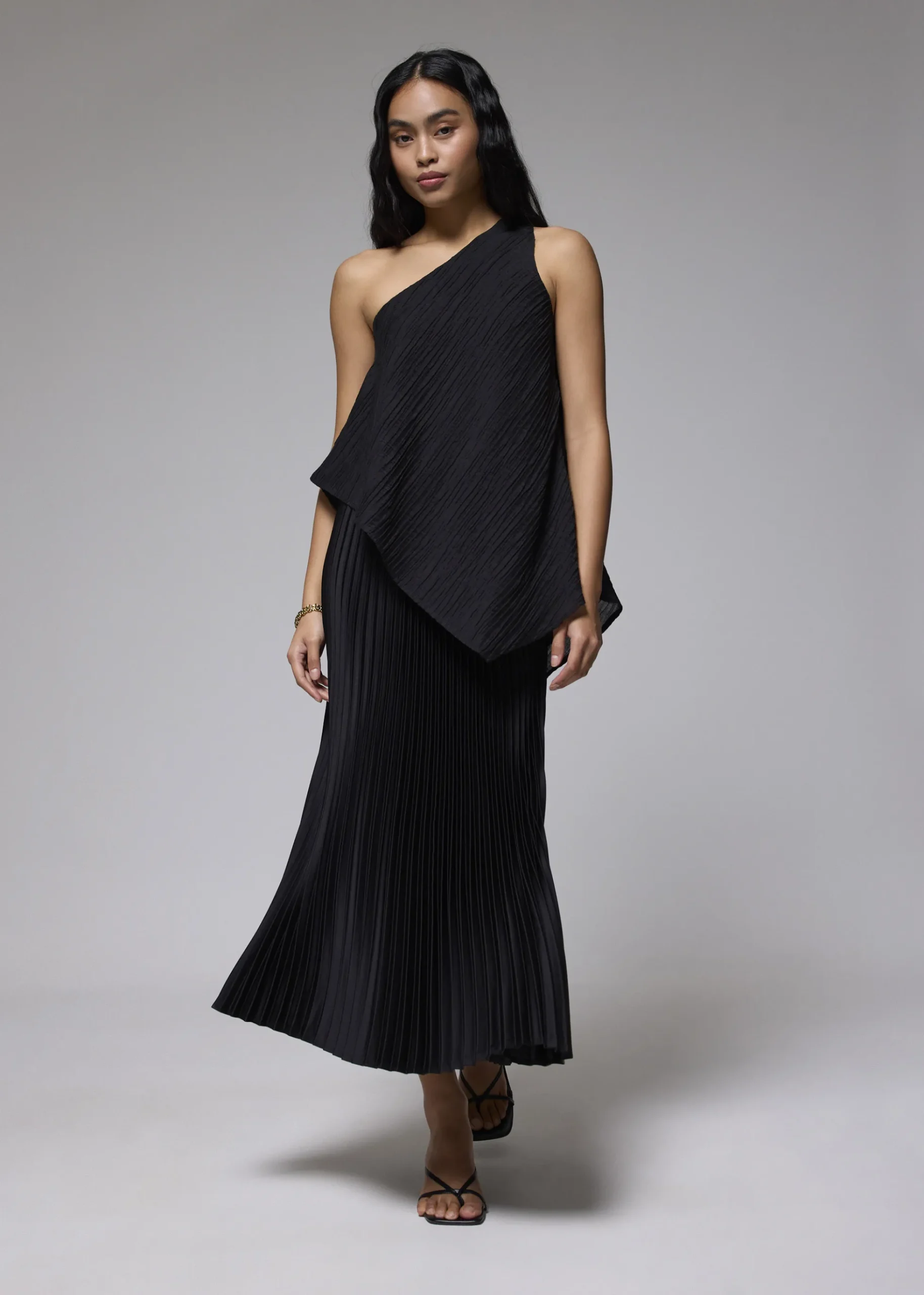 Crinkled Asymmetric Toga Top