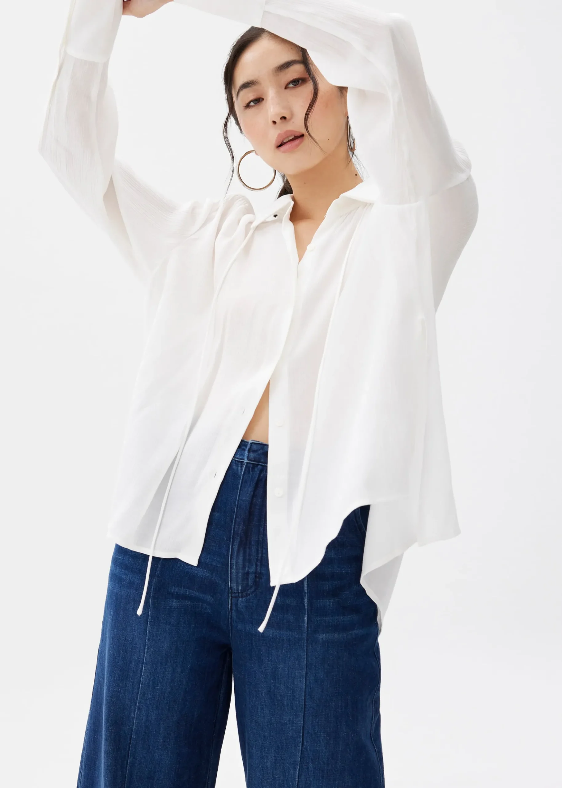 Crinkled Button Down Shirt