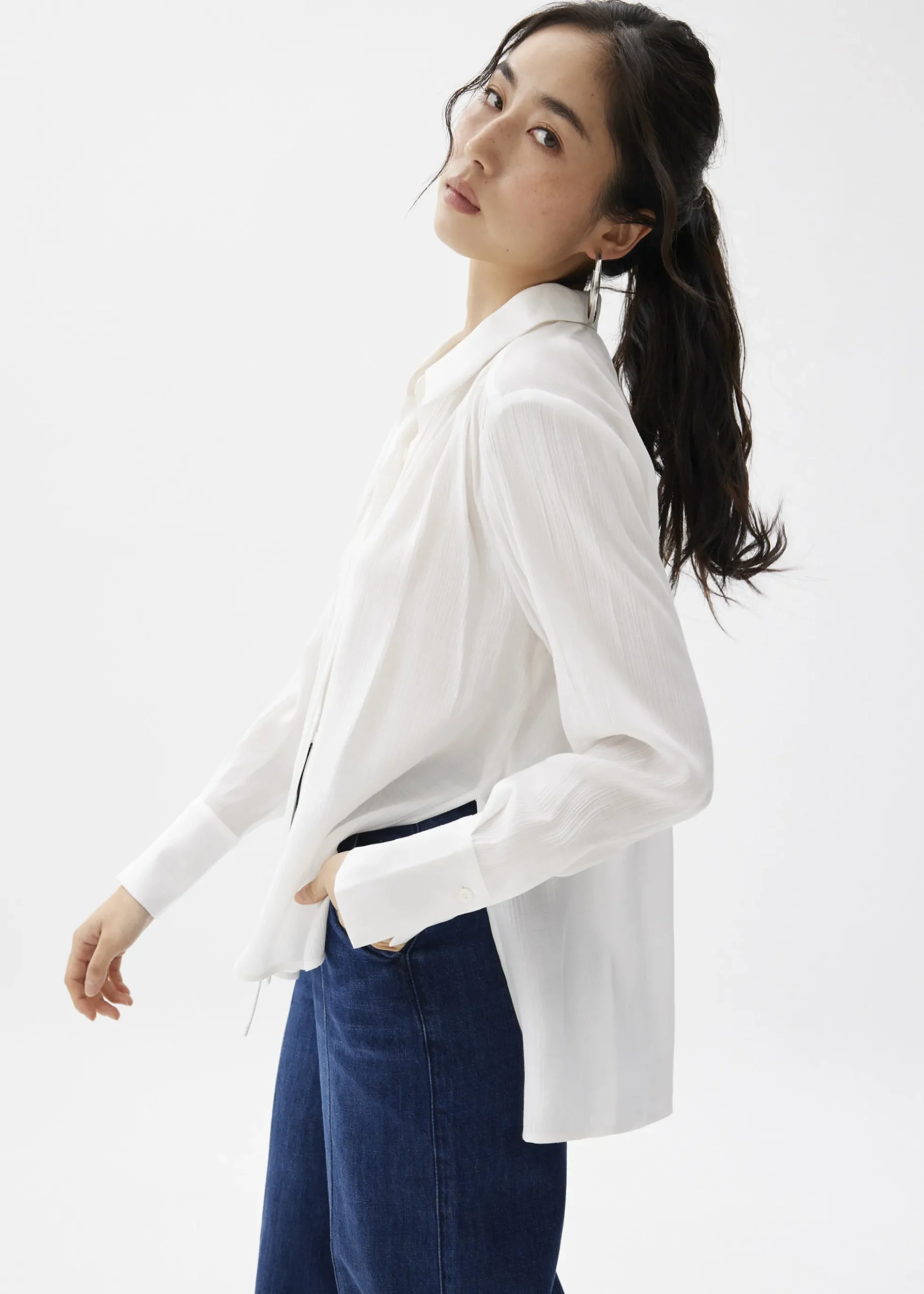 Crinkled Button Down Shirt