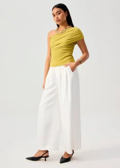 Crinkled Jersey Asymmetric Fitted Top
