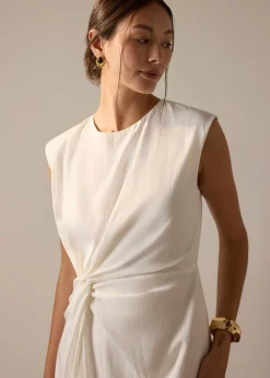 Crinkled Twist Knot Midaxi Dress
