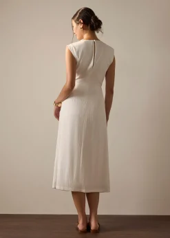 Crinkled Twist Knot Midaxi Dress