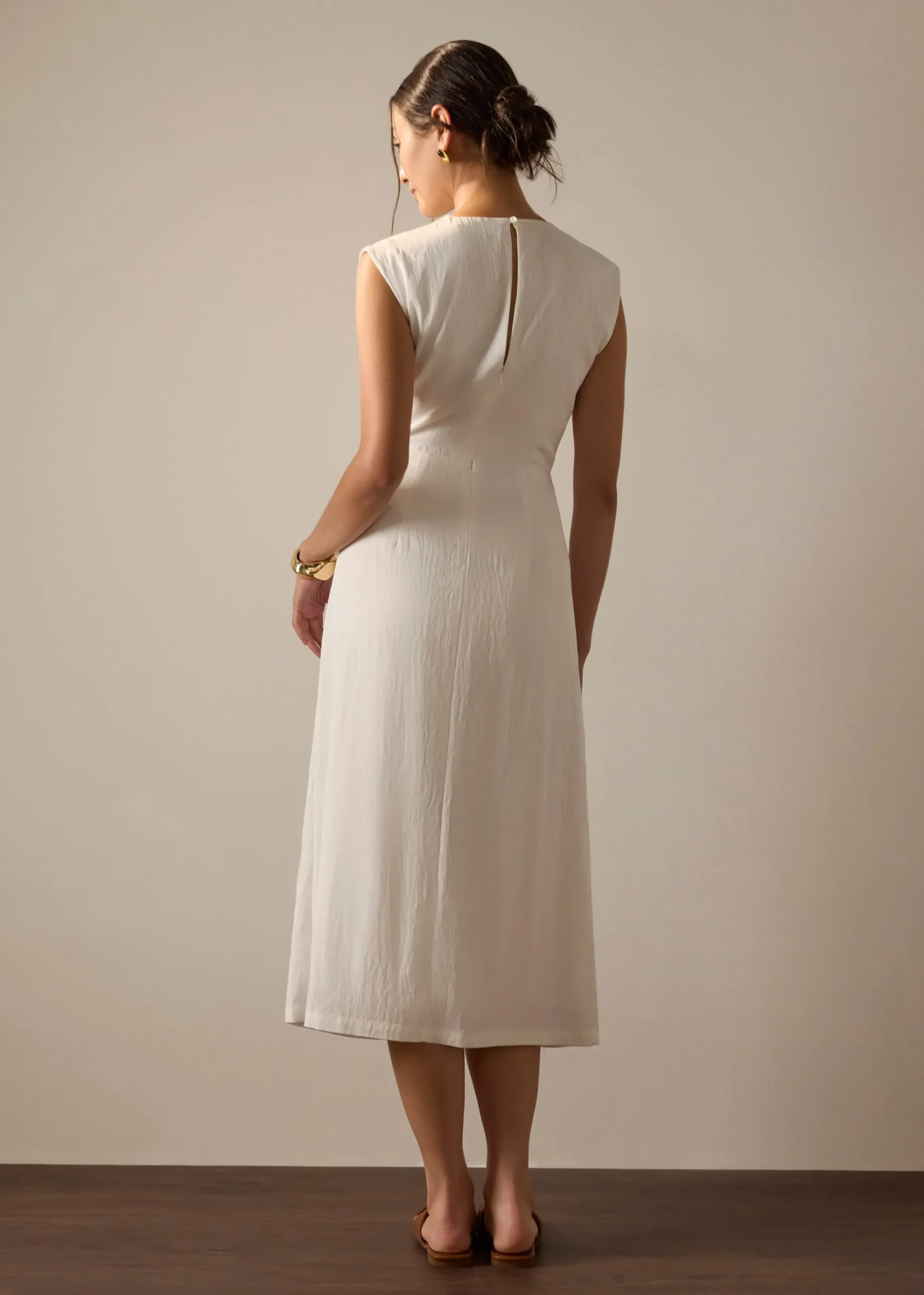 Crinkled Twist Knot Midaxi Dress