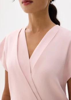 Cropped V-neck Wrap Top