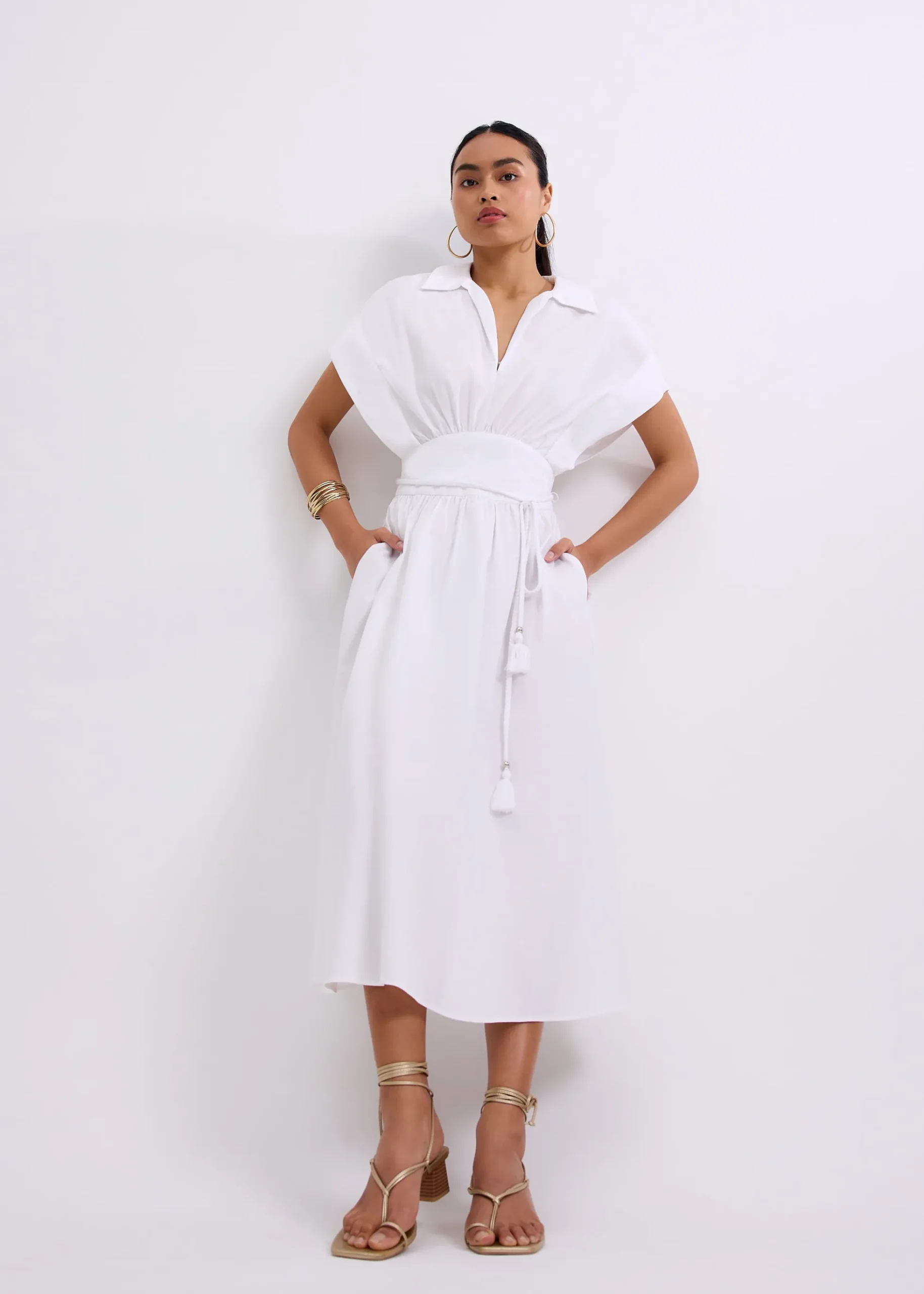 Dahlia Poplin Fit & Flare Midaxi Dress