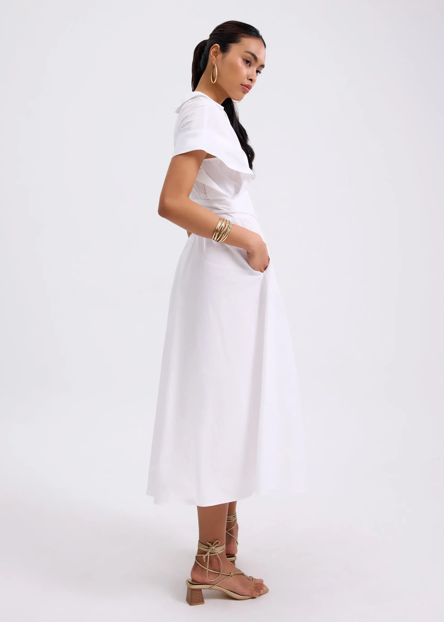 Dahlia Poplin Fit & Flare Midaxi Dress