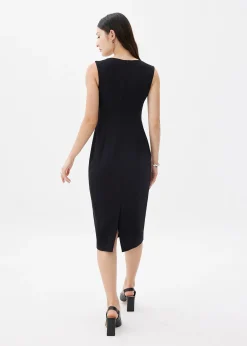 Dahlia Square Neck Pencil Midi Dress