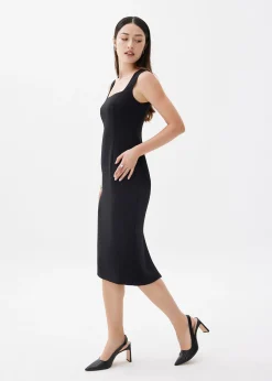 Dahlia Square Neck Pencil Midi Dress