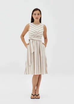 Danna Striped Front Tie Dress