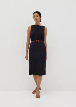 Daphne Classic Belted Column Dress