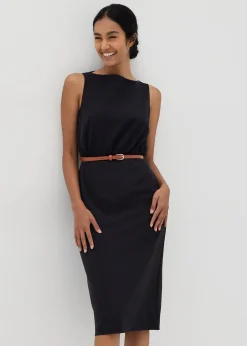 Daphne Classic Belted Column Dress