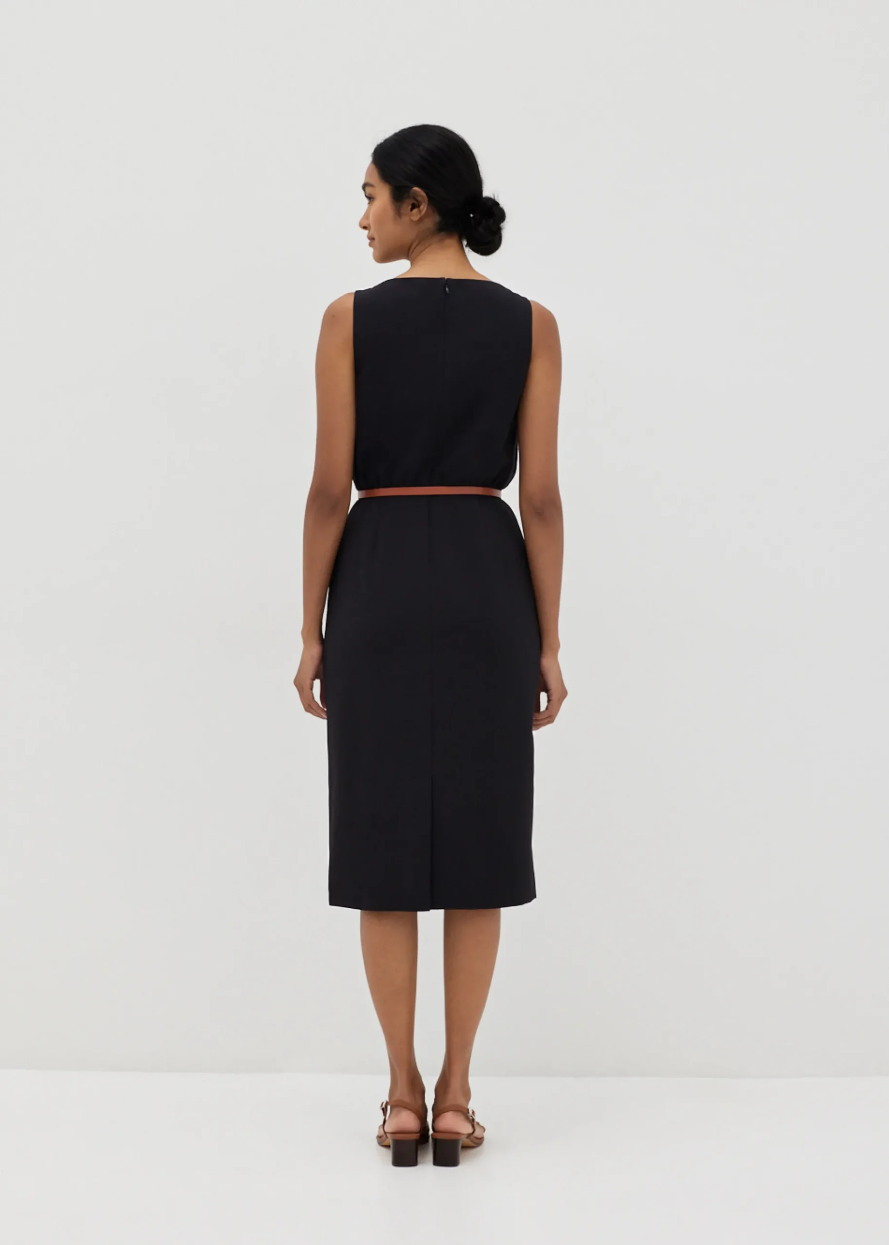 Daphne Classic Belted Column Dress