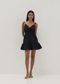 Darla Tie Shoulder Tiered Mini Dress