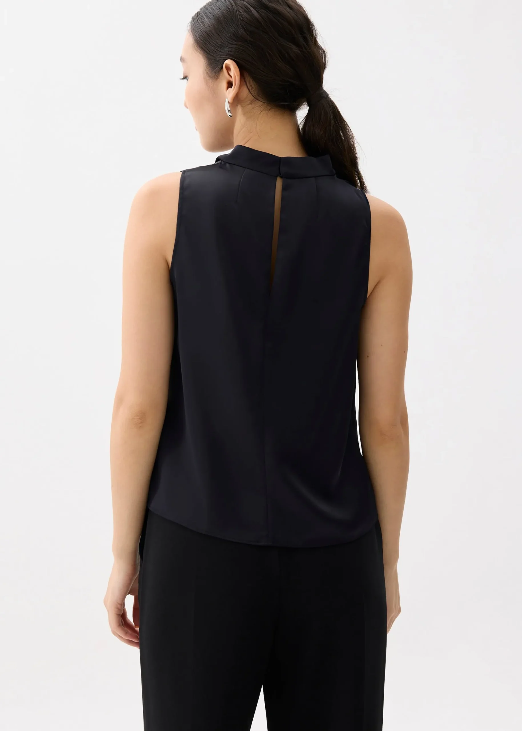 Daya Satin High Cowl Neck Top
