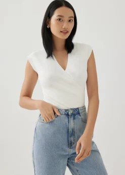 Debbie Knit V-Neck Wrap Top
