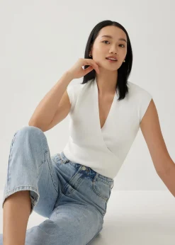 Debbie Knit V-Neck Wrap Top