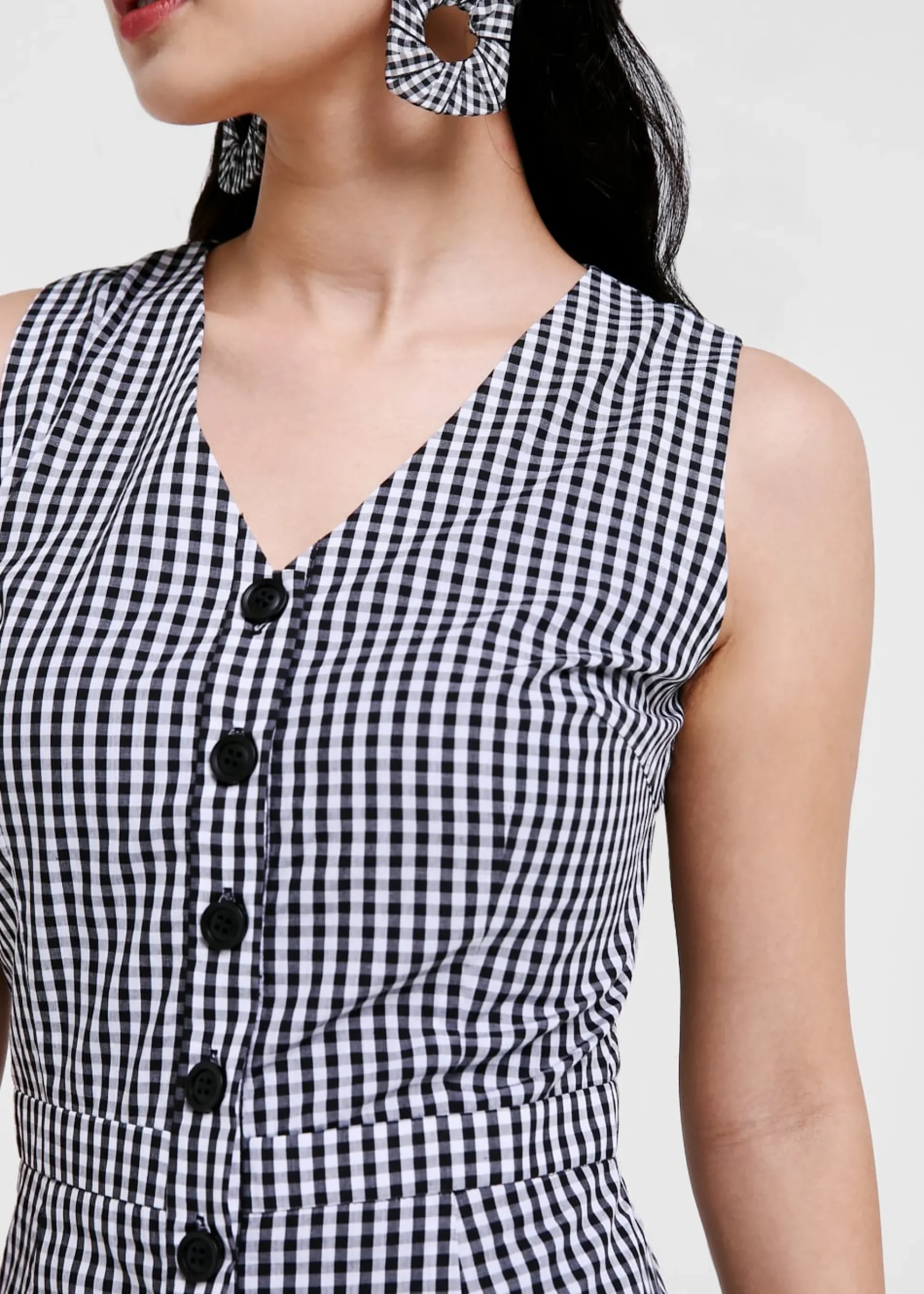 Delilah Gingham Flare Hem Midi Dress