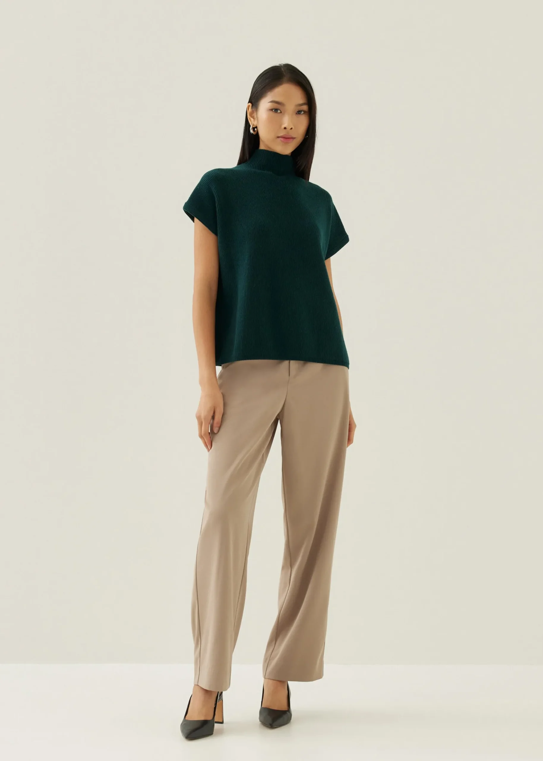 Dencia High Neck Knit Top