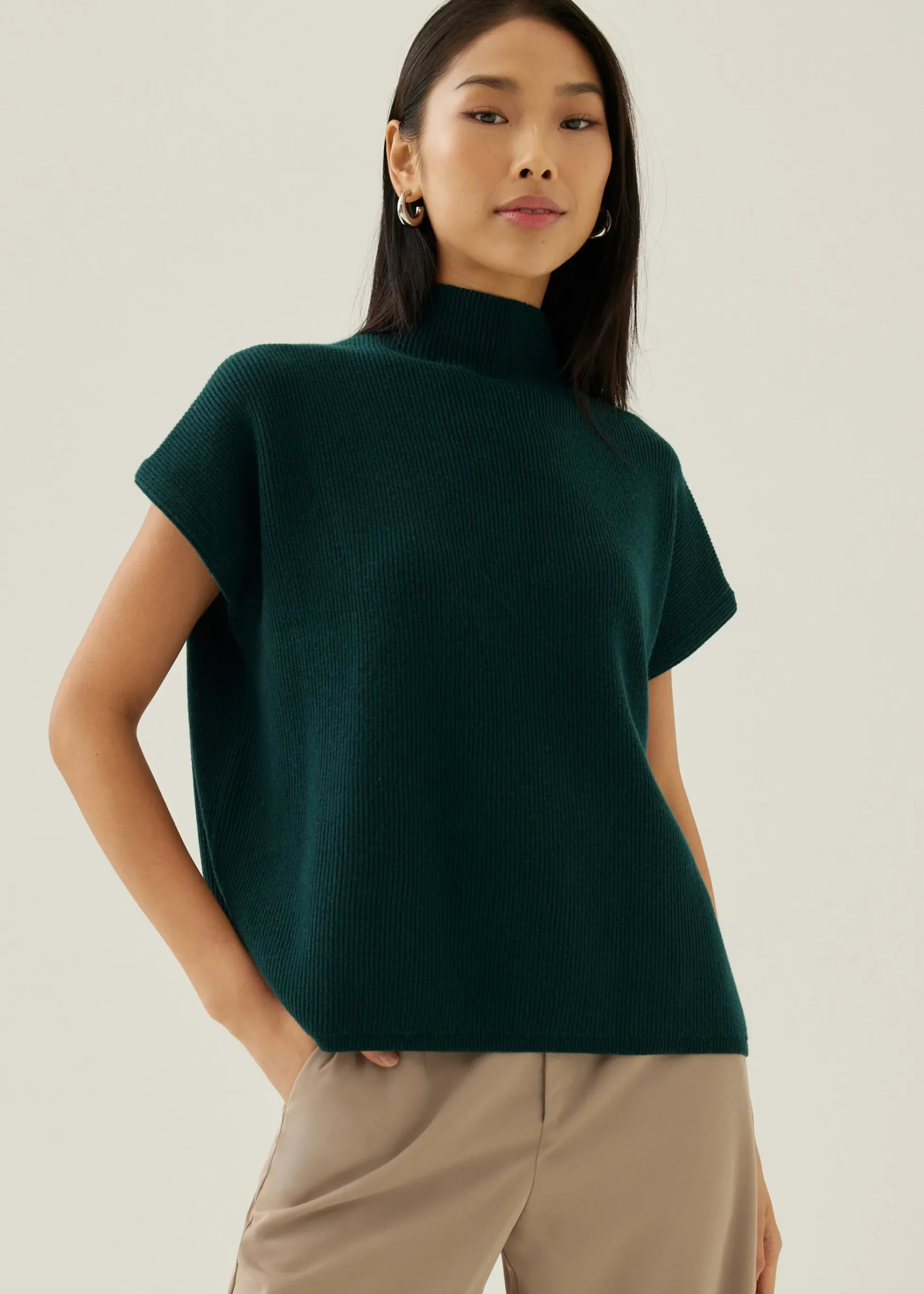 Dencia High Neck Knit Top