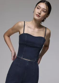 Denim Bustier Crop Camisole Top