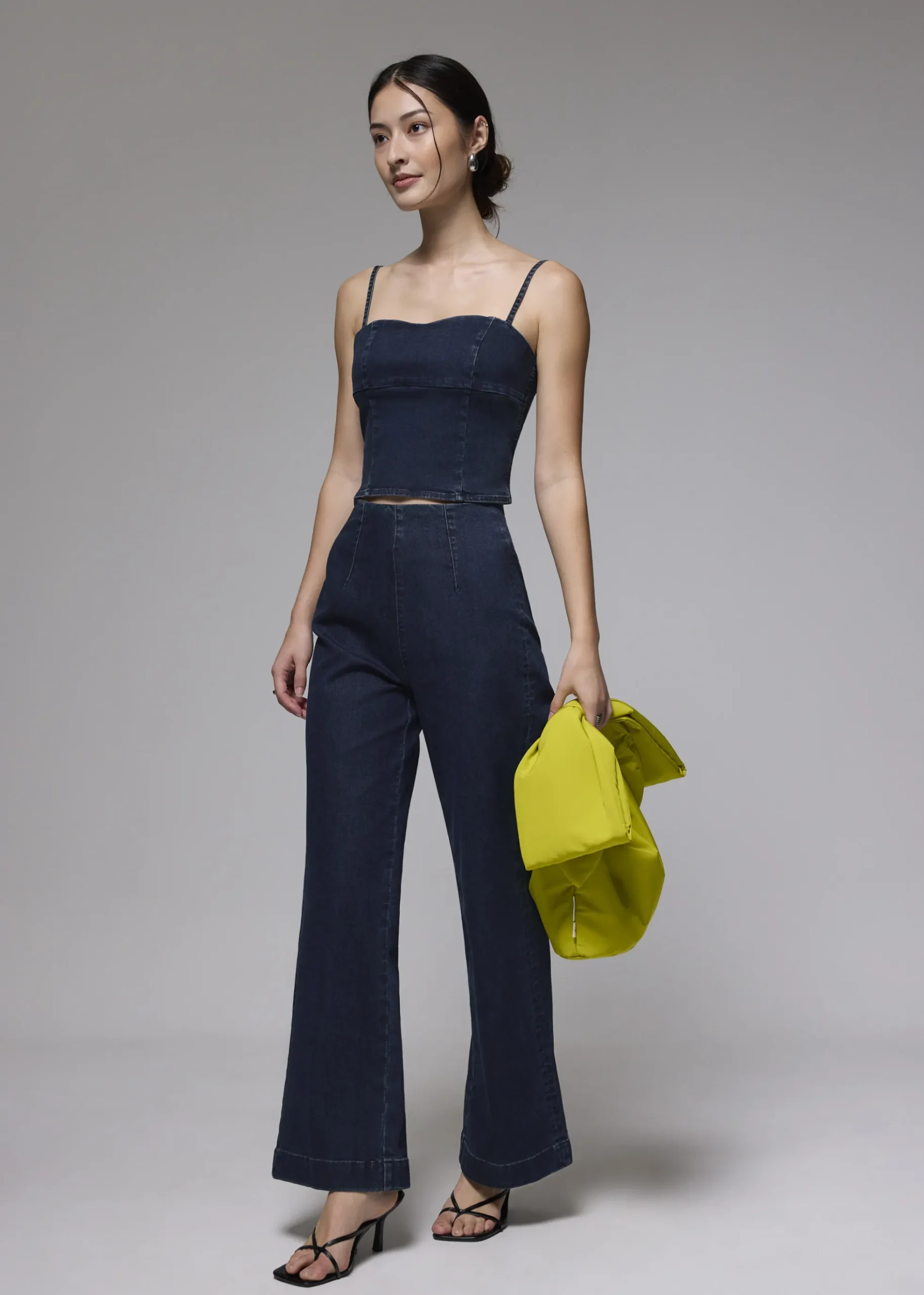 Denim Bustier Crop Camisole Top