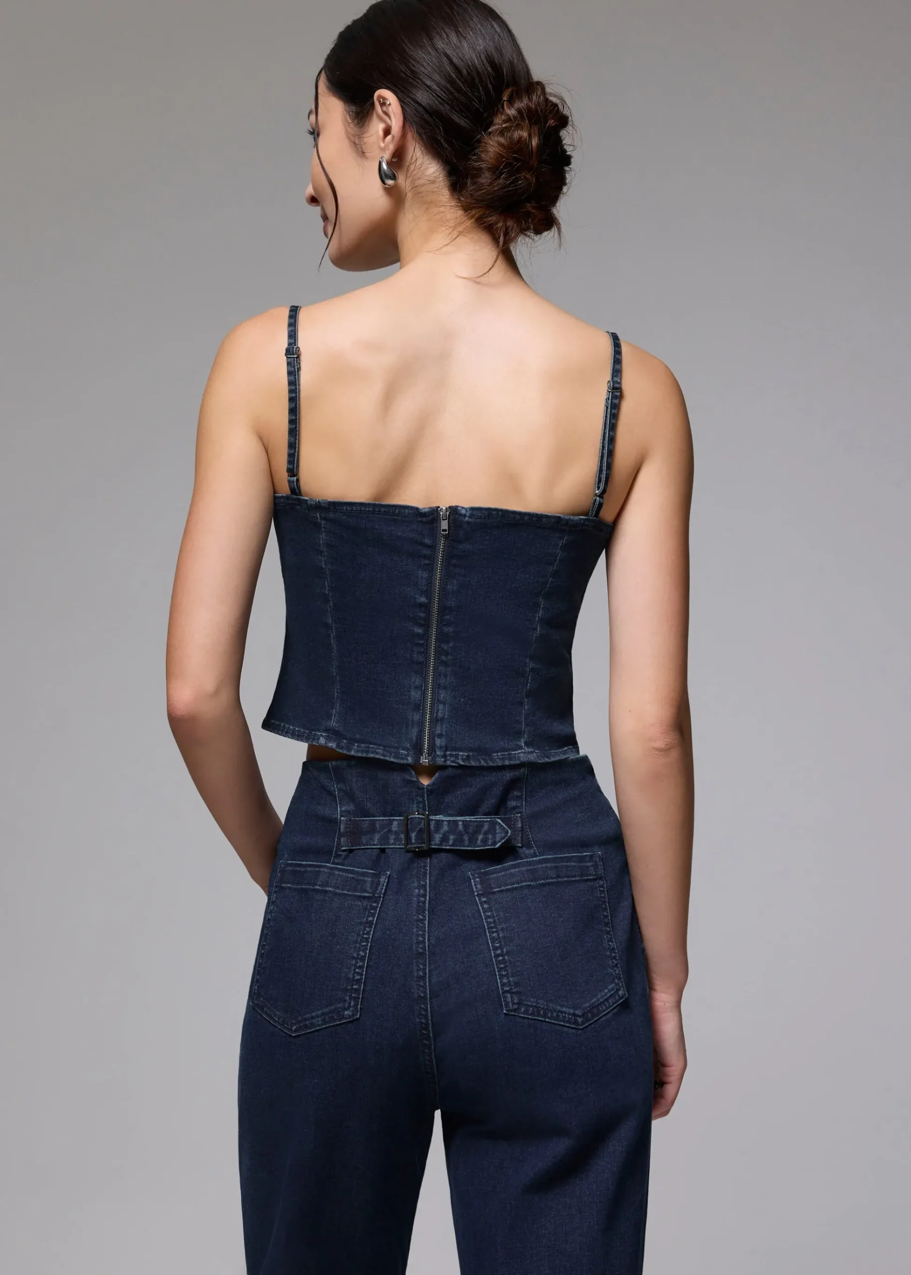 Denim Bustier Crop Camisole Top