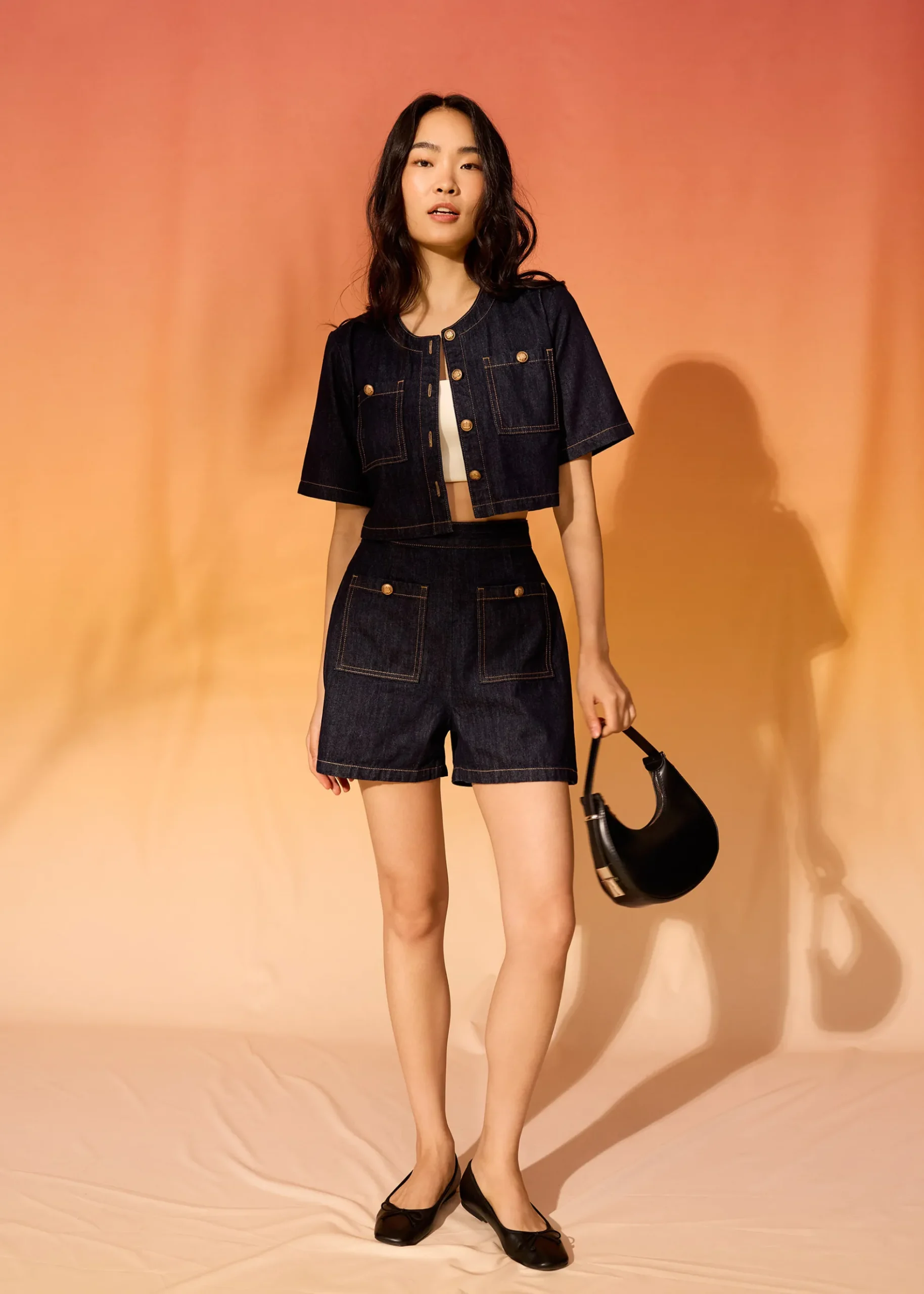 Denim Cropped Boxy Top