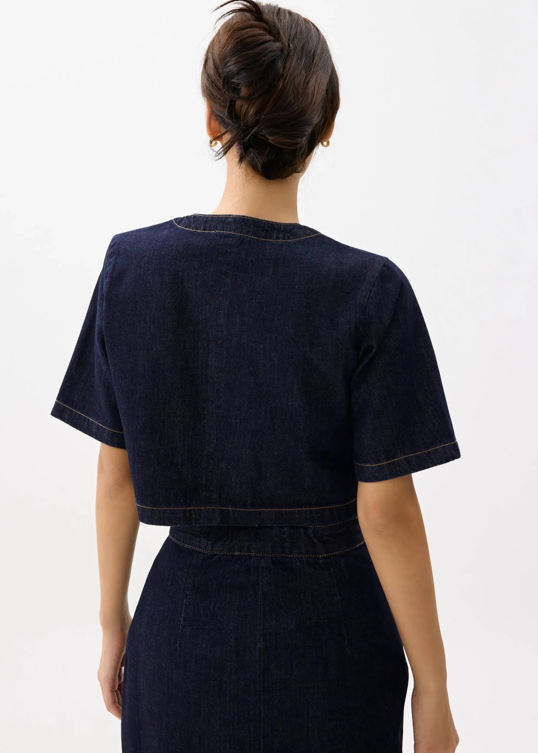 Denim Cropped Boxy Top
