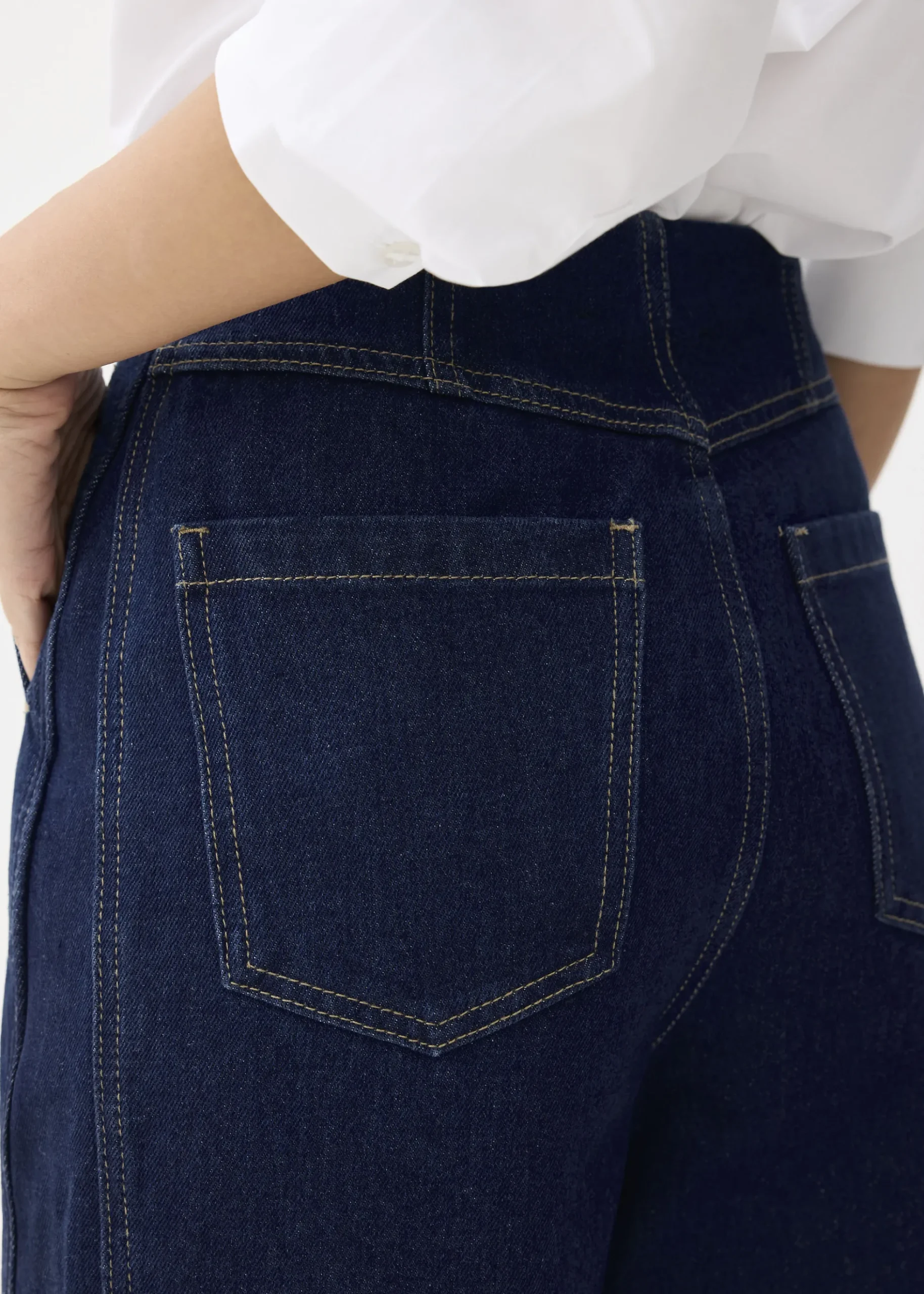 Denim Cropped Wide Leg Culottes