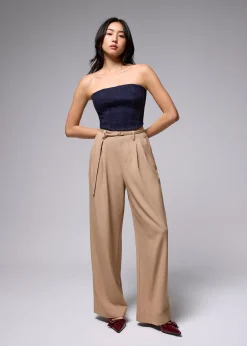 Denim Fitted Crop Tube Top